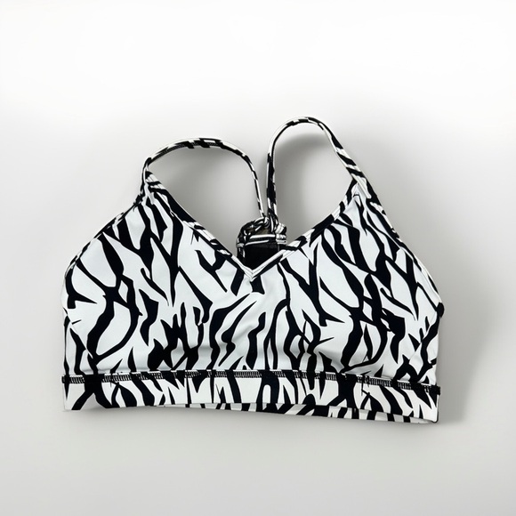 Zyia Active Safari Brilliant Black and White Unpadded Sports Bra Size M - Picture 2 of 5
